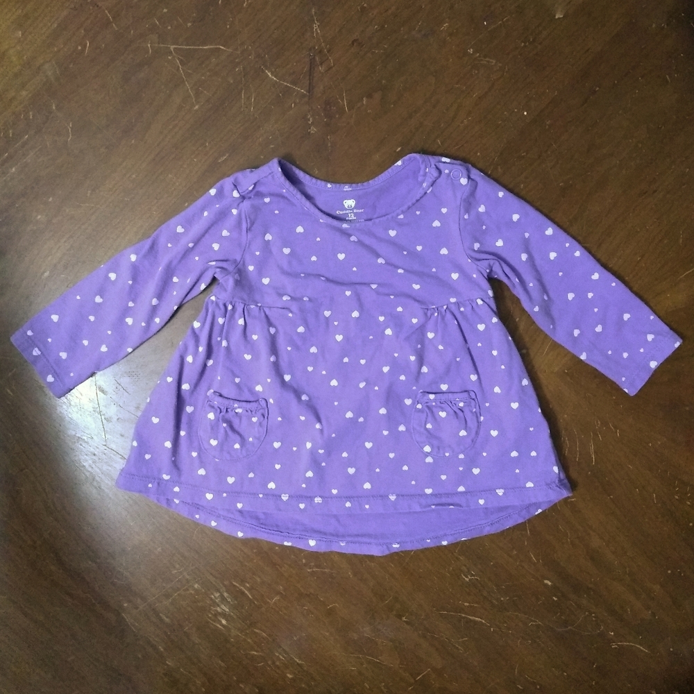 Cuddle Bear Purple Hearts Top